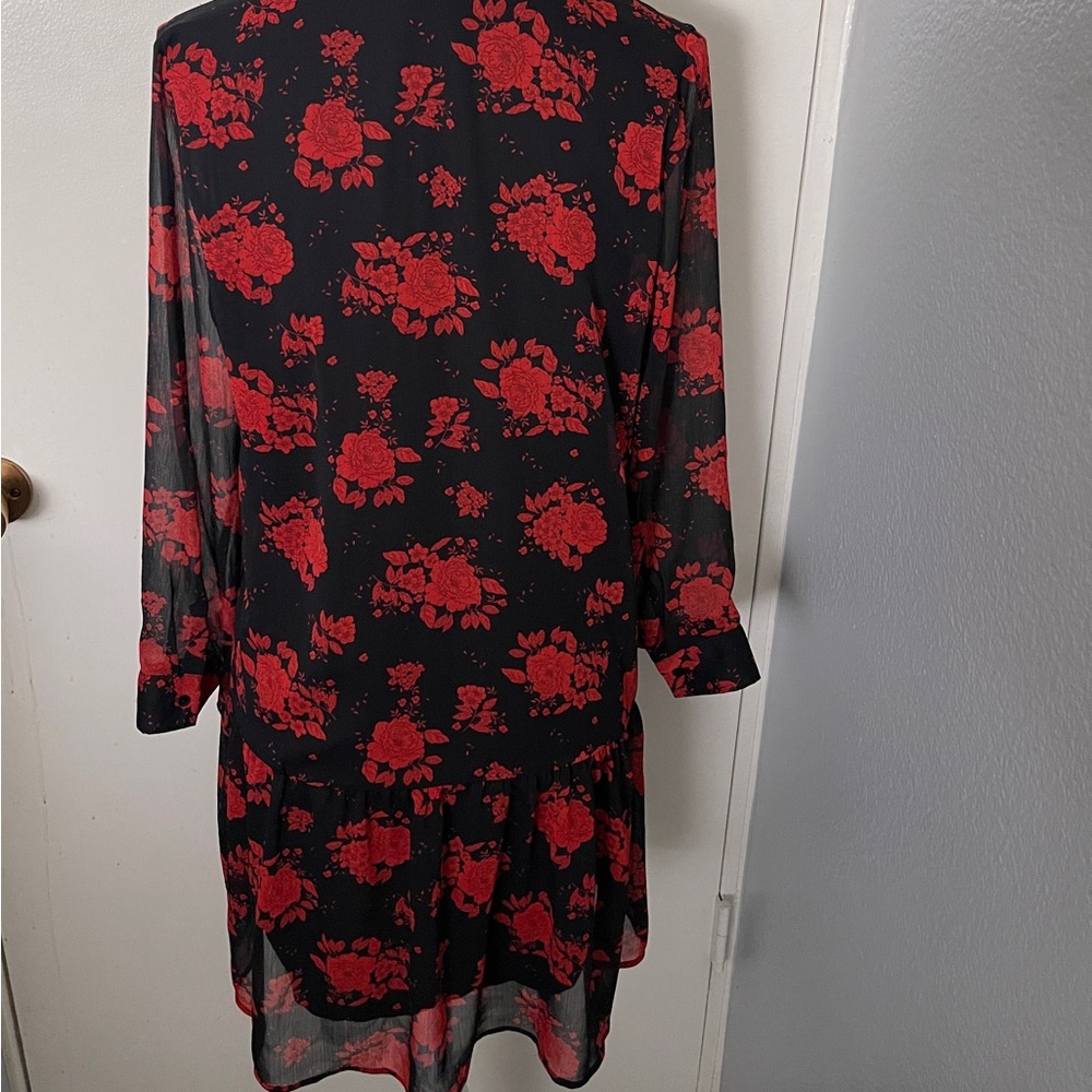 Zara Black and Red Floral Dress - Picture 4 of 10